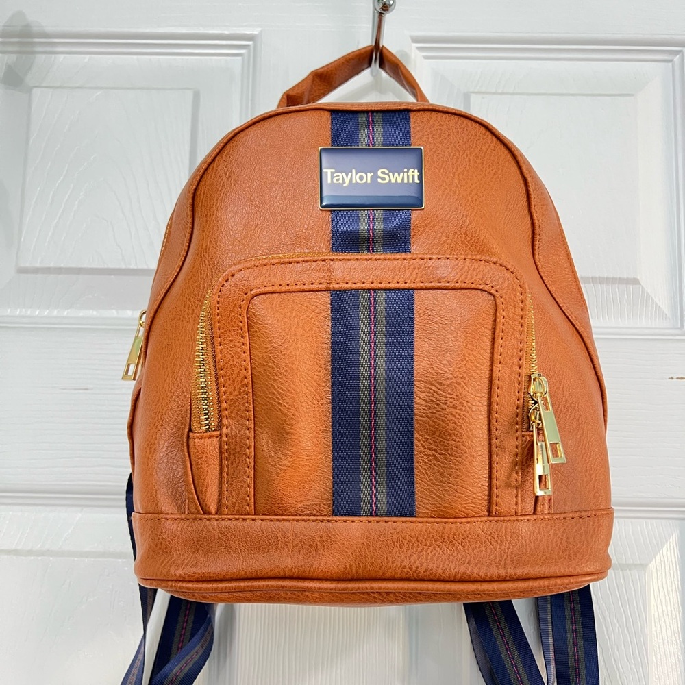 Taylor Swift Midnights Backpack Brown Blue Stripe Mini Bag Swiftie